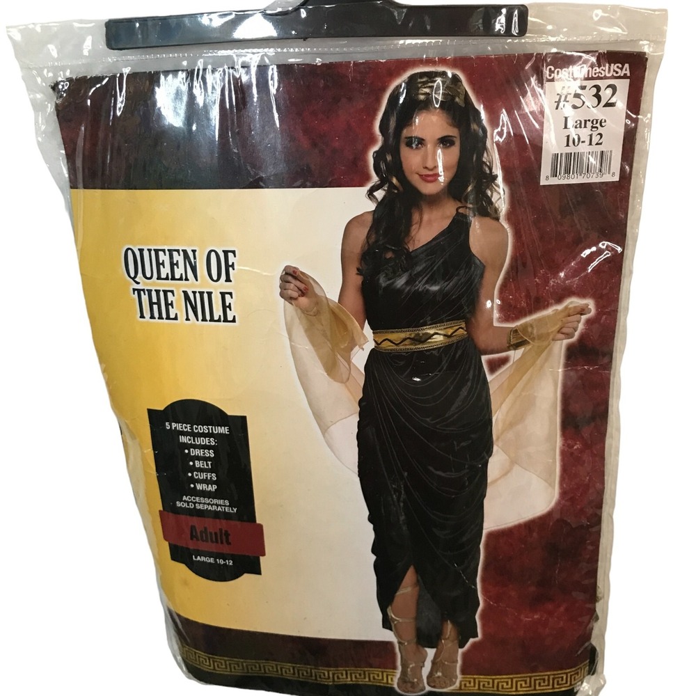 Costumes USA Queen of the Nile Egyptian Costume Black Gold Adult Large 10-12